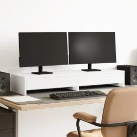 Soporte monitor y cajones madera ingeniería blanco 100x27x15cm von , Computersockel und -erhöhungen - Ref: Foro24-854670, Pre...