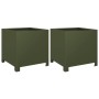 Jardineras 2 unidades acero verde oliva 40x40x40 cm von , Töpfe und Pflanzgefäße - Ref: Foro24-851206, Preis: 82,11 €, Rabatt: %