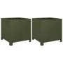 Jardineras 2 unidades acero verde oliva 40x40x40 cm von , Töpfe und Pflanzgefäße - Ref: Foro24-851206, Preis: 80,78 €, Rabatt: %
