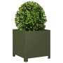 Jardineras 2 unidades acero verde oliva 40x40x40 cm von , Töpfe und Pflanzgefäße - Ref: Foro24-851206, Preis: 82,11 €, Rabatt: %