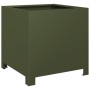Jardineras 2 unidades acero verde oliva 40x40x40 cm von , Töpfe und Pflanzgefäße - Ref: Foro24-851206, Preis: 82,11 €, Rabatt: %