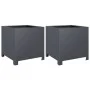 Jardineras 2 unidades acero gris antracita 40x40x40 cm by , Pots and planters - Ref: Foro24-851204, Price: 83,42 €, Discount: %