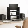 Verstellbarer Schreibtischorganizer aus schwarzem Holz, 40x17x41 cm. von , Computersockel und -erhöhungen - Ref: Foro24-85476...