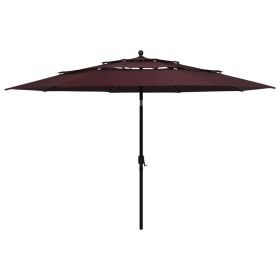 3-tier parasol with burgundy aluminum pole 3.5 m by vidaXL, Umbrellas - Ref: Foro24-313880, Price: 108,46 €, Discount: %