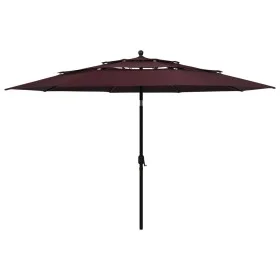 Sombrilla de 3 niveles con poste de aluminio burdeos 3,5 m de vidaXL, Sombrillas - Ref: Foro24-313880, Precio: 106,53 €, Desc...