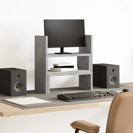 Organizador de escritorio ajustable gris hormigón 40x17x41 cm by , Computer bases and risers - Ref: Foro24-854763, Price: 22,...