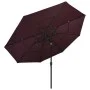 3-stufiger Sonnenschirm mit burgunderfarbenem Aluminiummast 3,5 m von vidaXL, Sonnenschirme - Ref: Foro24-313880, Preis: 108,...