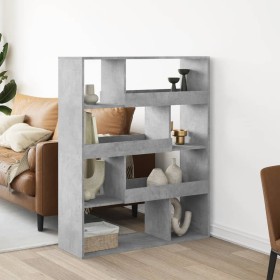 Raumteiler aus Holz in Grau-Betonoptik, 100x33x125,5 cm. von , Bücherregale und Regale - Ref: Foro24-3309486, Preis: 98,53 €,...
