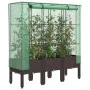 Arriate con cubierta invernadero aspecto ratán 120x40x140 cm by , Pots and planters - Ref: Foro24-4015806, Price: 94,05 €, Di...