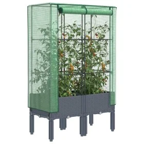 Arriate con cubierta invernadero aspecto ratán 80x40x140 cm by , Pots and planters - Ref: Foro24-4015833, Price: 86,12 €, Dis...