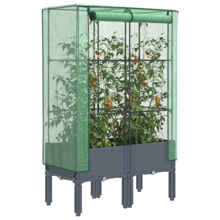 Hochbeet mit Gewächshausabdeckung im Rattan-Look 80x40x140 cm von , Töpfe und Pflanzgefäße - Ref: Foro24-4015833, Preis: 87,6...