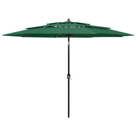 3-stufiger Sonnenschirm mit grünem Aluminiummast 3 m von vidaXL, Sonnenschirme - Ref: Foro24-313869, Preis: 86,67 €, Rabatt: %