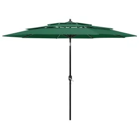 3-tier parasol with green aluminum pole 3 m by vidaXL, Umbrellas - Ref: Foro24-313869, Price: 85,89 €, Discount: %