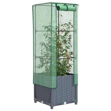 Arriate con cubierta invernadero aspecto ratán 40x40x139 cm by , Pots and planters - Ref: Foro24-4015827, Price: 54,83 €, Dis...