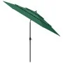 Sombrilla de 3 niveles con poste de aluminio verde 3 m de vidaXL, Sombrillas - Ref: Foro24-313869, Precio: 85,89 €, Descuento: %