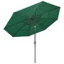 Sombrilla de 3 niveles con poste de aluminio verde 3 m de vidaXL, Sombrillas - Ref: Foro24-313869, Precio: 85,89 €, Descuento: %