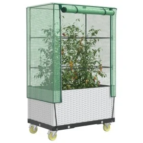 Hochbeet mit Gewächshausabdeckung im Rattan-Look 80x50x182 cm von , Töpfe und Pflanzgefäße - Ref: Foro24-4015850, Preis: 132,...