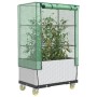 Hochbeet mit Gewächshausabdeckung im Rattan-Look 80x50x182 cm von , Töpfe und Pflanzgefäße - Ref: Foro24-4015850, Preis: 128,...
