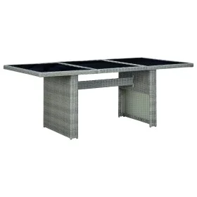 Garden table in synthetic rattan and light gray tempered glass by vidaXL, Garden tables - Ref: Foro24-313311, Price: 194,70 €...