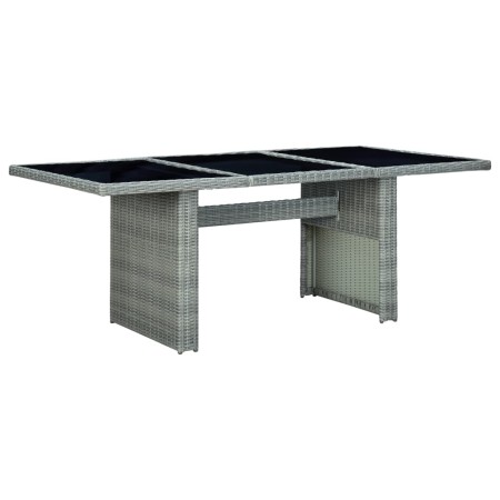 Garden table in synthetic rattan and light gray tempered glass by vidaXL, Garden tables - Ref: Foro24-313311, Price: 239,35 €...
