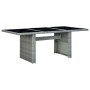 Garden table in synthetic rattan and light gray tempered glass by vidaXL, Garden tables - Ref: Foro24-313311, Price: 239,35 €...