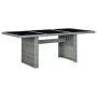 Mesa de jardín de ratán sintético y vidrio templado gris claro de vidaXL, Mesas de jardín - Ref: Foro24-313311, Precio: 206,1...