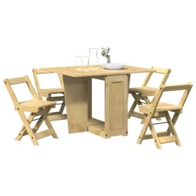 Set comedor plegable mariposa 5 pzas Corona madera pino marrón von , Möbelsets für Küchen und Esszimmer - Ref: Foro24-3295716...