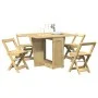 Set comedor plegable mariposa 5 pzas Corona madera pino marrón de , muebles para cocinas y comedores - Ref: Foro24-3295716, P...
