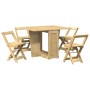 Set comedor plegable mariposa 5 pzas Corona madera pino marrón von , Möbelsets für Küchen und Esszimmer - Ref: Foro24-3295716...