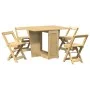 Set comedor plegable mariposa 5 pzas Corona madera pino marrón de , muebles para cocinas y comedores - Ref: Foro24-3295716, P...