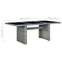 Garden table in synthetic rattan and light gray tempered glass by vidaXL, Garden tables - Ref: Foro24-313311, Price: 239,35 €...