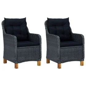 Garden chairs with cushions 2 pcs dark gray synthetic rattan by vidaXL, Garden chairs - Ref: Foro24-313316, Price: 272,52 €, ...