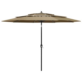 3-stufiger Sonnenschirm mit taupegrauem Aluminiummast 3 m von vidaXL, Sonnenschirme - Ref: Foro24-313871, Preis: 100,99 €, Ra...