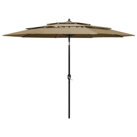 3-tier parasol with taupe gray aluminum pole 3 m by vidaXL, Umbrellas - Ref: Foro24-313871, Price: 100,99 €, Discount: %