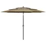 Sombrilla de 3 niveles con poste de aluminio gris taupé 3 m de vidaXL, Sombrillas - Ref: Foro24-313871, Precio: 99,06 €, Desc...