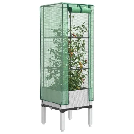 Arriate con cubierta invernadero aspecto ratán 40x40x140 cm by , Pots and planters - Ref: Foro24-4015846, Price: 41,44 €, Dis...