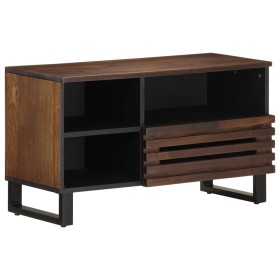 Massives TV-Möbel aus braunem Mangoholz, 80x34x46 cm. von , CD- und DVD-Speicher - Ref: Foro24-377521, Preis: 74,12 €, Rabatt: %