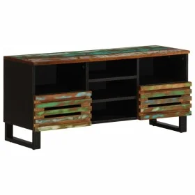 Mueble de TV madera maciza de acacia 100x34x46 cm de , Almacenamiento para CD y DVD - Ref: Foro24-377528, Precio: 83,82 €, De...