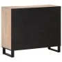 Solid mango wood sideboard 90x34x75 cm by , Lockers and storage cabinets - Ref: Foro24-377577, Price: 113,09 €, Discount: %