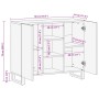Massiver Mangoholz-Sideboard 90x34x75 cm von , Schließfächer und Lagerschränke - Ref: Foro24-377577, Preis: 113,09 €, Rabatt: %