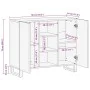 Solid mango wood sideboard 90x34x75 cm by , Lockers and storage cabinets - Ref: Foro24-377577, Price: 113,09 €, Discount: %