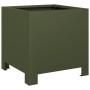 Hexagonal planter in olive green steel, 30x30x30 cm by , Pots and planters - Ref: Foro24-851191, Price: 38,67 €, Discount: %