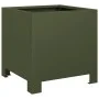Hexagonal planter in olive green steel, 30x30x30 cm by , Pots and planters - Ref: Foro24-851191, Price: 37,58 €, Discount: %