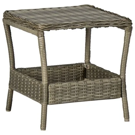 Brauner Gartentisch aus synthetischem Rattan 45x45x46,5 cm von vidaXL, Gartentische - Ref: Foro24-313308, Preis: 60,61 €, Rab...