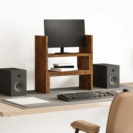 Adjustable desktop organizer smoked oak 40x17x41 cm by , Computer bases and risers - Ref: Foro24-854764, Price: 23,16 €, Disc...