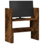 Verstellbarer Schreibtischorganisator, Eichenholz in Rauchoptik, 40x17x41 cm. von , Computersockel und -erhöhungen - Ref: For...
