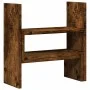 Adjustable desktop organizer smoked oak 40x17x41 cm by , Computer bases and risers - Ref: Foro24-854764, Price: 23,16 €, Disc...