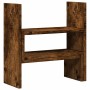 Verstellbarer Schreibtischorganisator, Eichenholz in Rauchoptik, 40x17x41 cm. von , Computersockel und -erhöhungen - Ref: For...