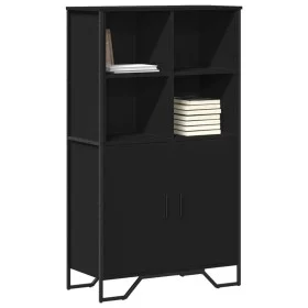 Hoher Schrank aus schwarzem Ingenieurholz 79,5x35,5x137,5 cm. von , Sideboards - Ref: Foro24-3295307, Preis: 128,21 €, Rabatt: %