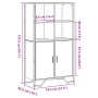 Hoher Schrank aus schwarzem Ingenieurholz 79,5x35,5x137,5 cm. von , Sideboards - Ref: Foro24-3295307, Preis: 119,26 €, Rabatt: %